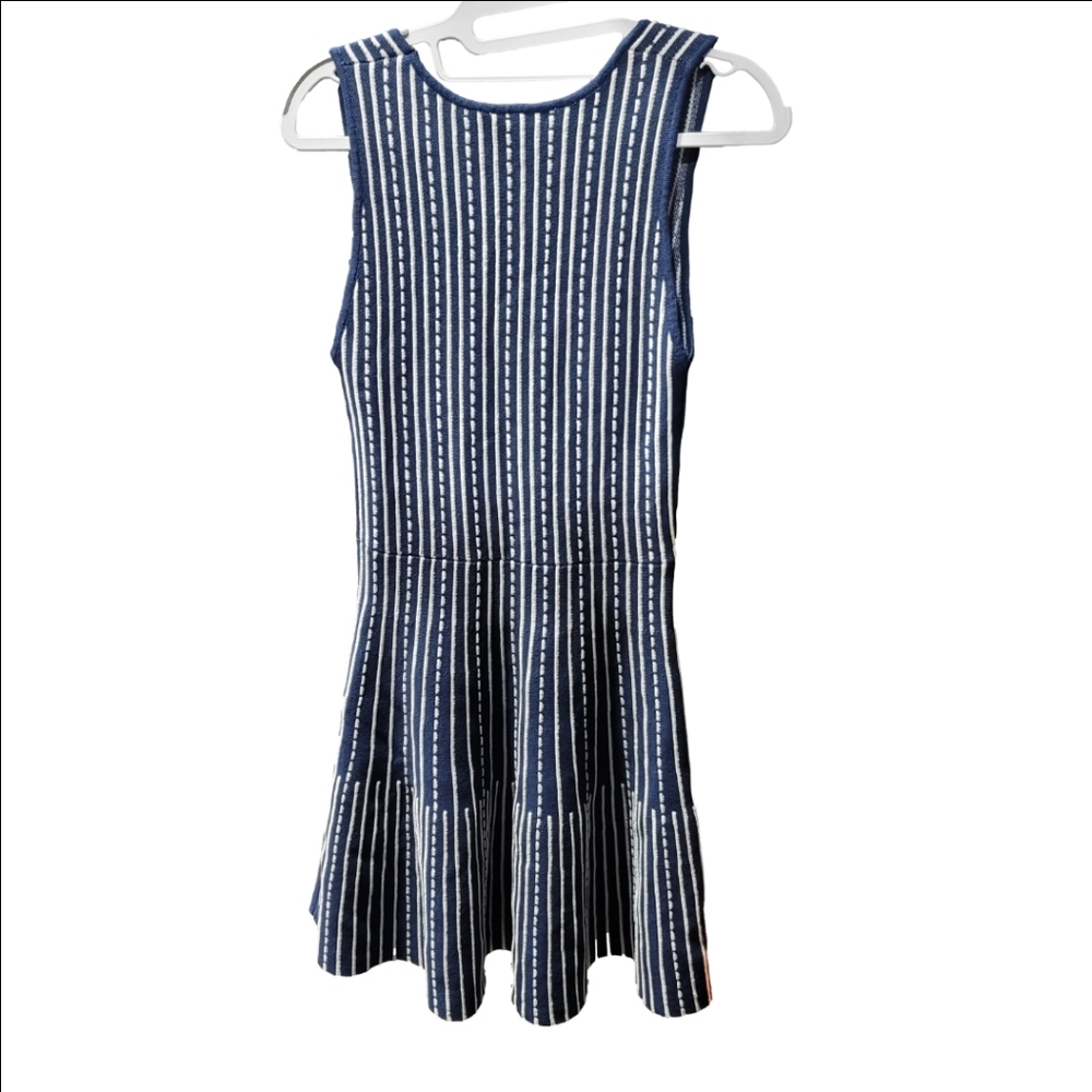 NWT Zara Navy & White Striped Fit & Flare Skater Mini Dress - Small - Picture 10 of 13